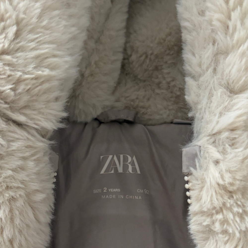 Zara Cozy Cream Hooded Jacket - Picture 3 of 5